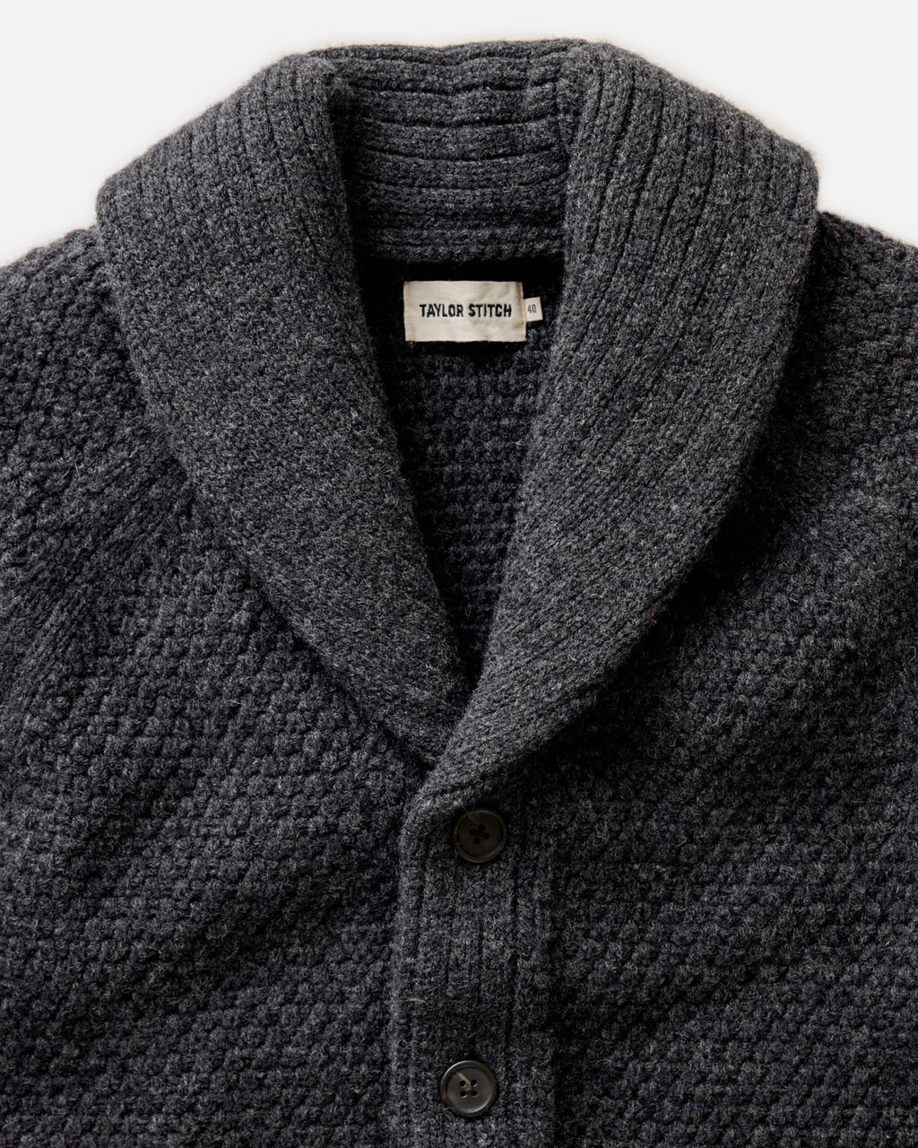 Men's The Fisherman Shawl Cardigan in Heather Coal Merino — Sweater