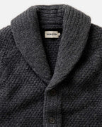 Men's The Fisherman Shawl Cardigan in Heather Coal Merino — Sweater