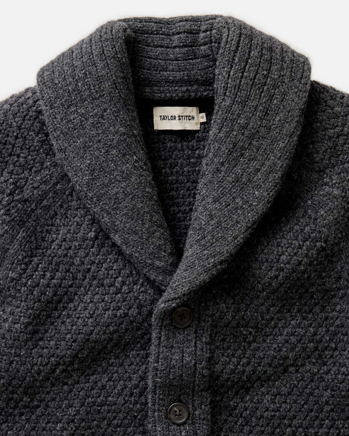 Men's The Fisherman Shawl Cardigan in Heather Coal Merino — Sweater