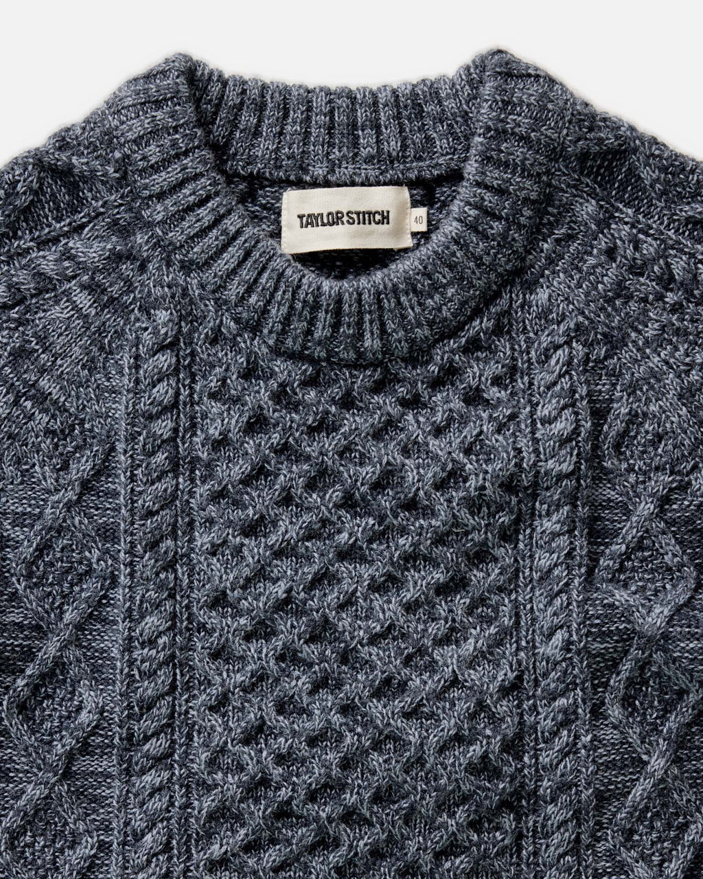 Men's The Orr Sweater in Marled Marine Merino