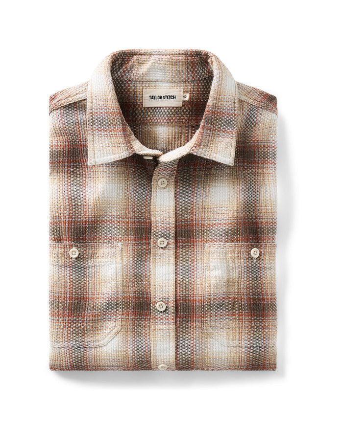 Men's The Utility Shirt in Seaside Check Sashiko