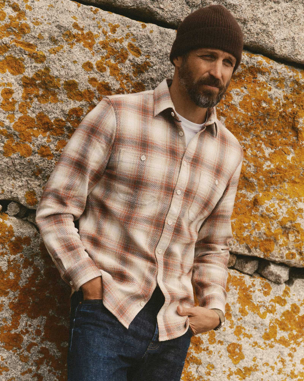 Men's The Utility Shirt in Seaside Check Sashiko