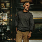 Men's The Everett Sweater in Black Birdseye