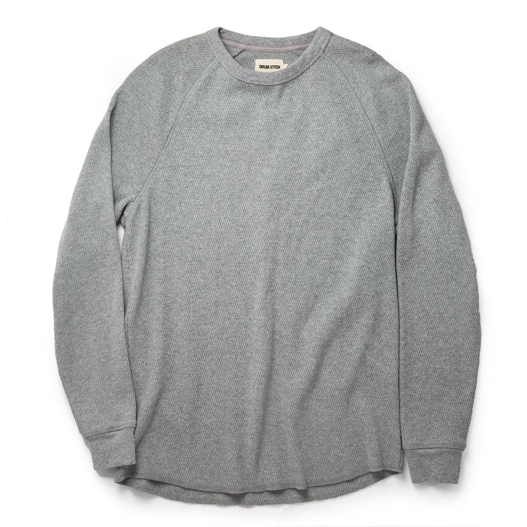 Men's The Heavy Bag Waffle Crewneck in Aluminum — Sweater