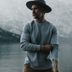 Men's The Heavy Bag Waffle Crewneck in Aluminum — Sweater