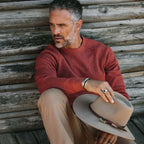Men's The Heavy Bag Waffle Crewneck in Engine — Sweater