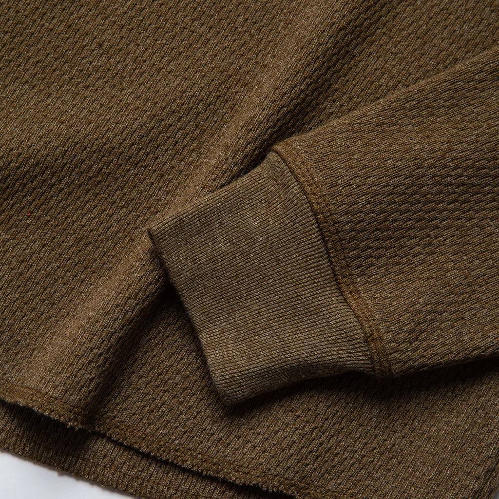 Men's The Heavy Bag Waffle Crewneck in Olive — Sweater