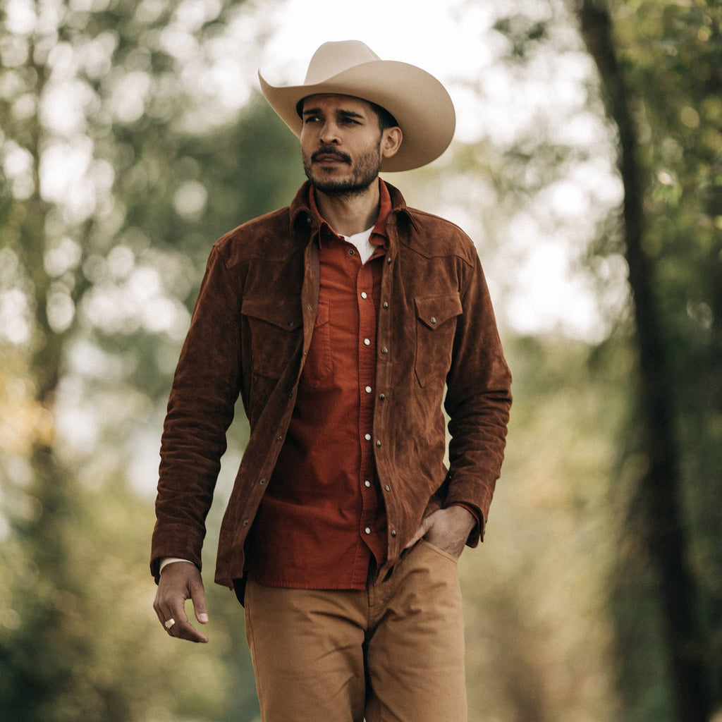 Men's The Western Shirt in Espresso Suede — Jacket