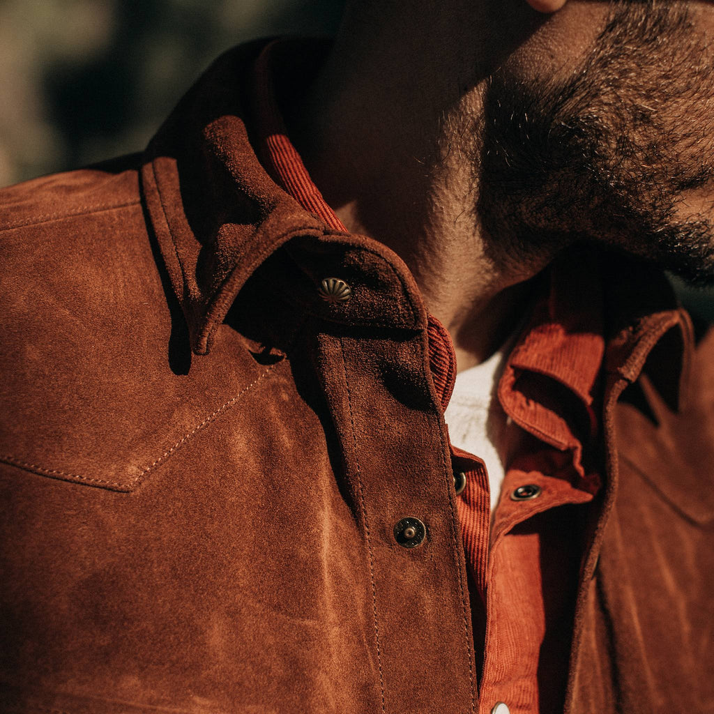 Men's The Western Shirt in Espresso Suede — Jacket