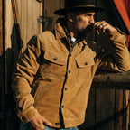 Men's The Lined Long Haul Jacket in Sand Suede