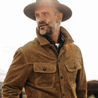 Men's The Lined Long Haul Jacket in Sand Suede