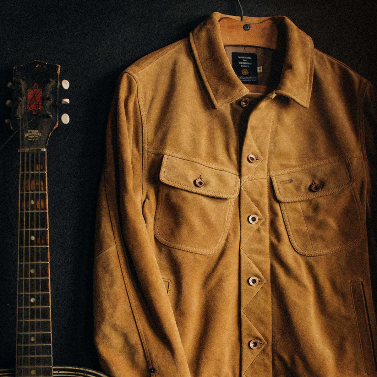 Men's The Lined Long Haul Jacket in Sand Suede