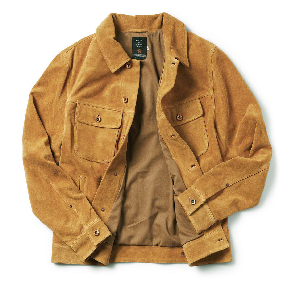 Men's The Lined Long Haul Jacket in Sand Suede
