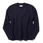 Men's The Weekend Crewneck in Navy Boiled Wool — Sweater