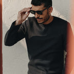 Men's The Weekend Crewneck in Navy Boiled Wool — Sweater