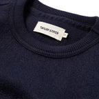 Men's The Weekend Crewneck in Navy Boiled Wool — Sweater