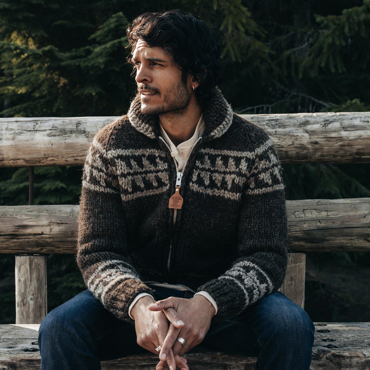Men's The Seawall Hand-Knit Sweater in Mahogany