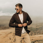 Men's The Headland Shawl Cardigan in Marled Chocolate — Sweater