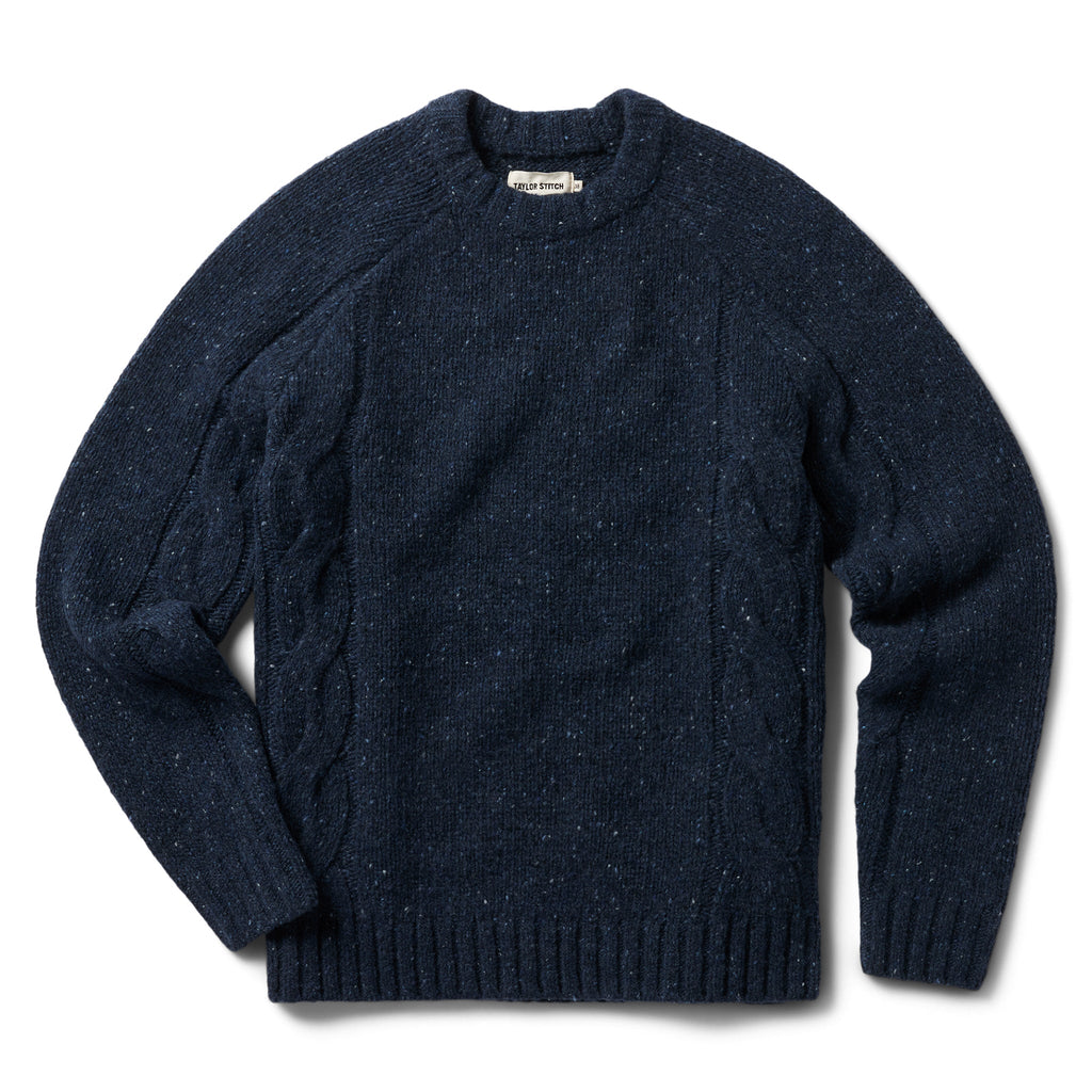 Men's The Topside Sweater in Navy Donegal