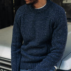 Men's The Topside Sweater in Navy Donegal