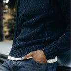 Men's The Topside Sweater in Navy Donegal