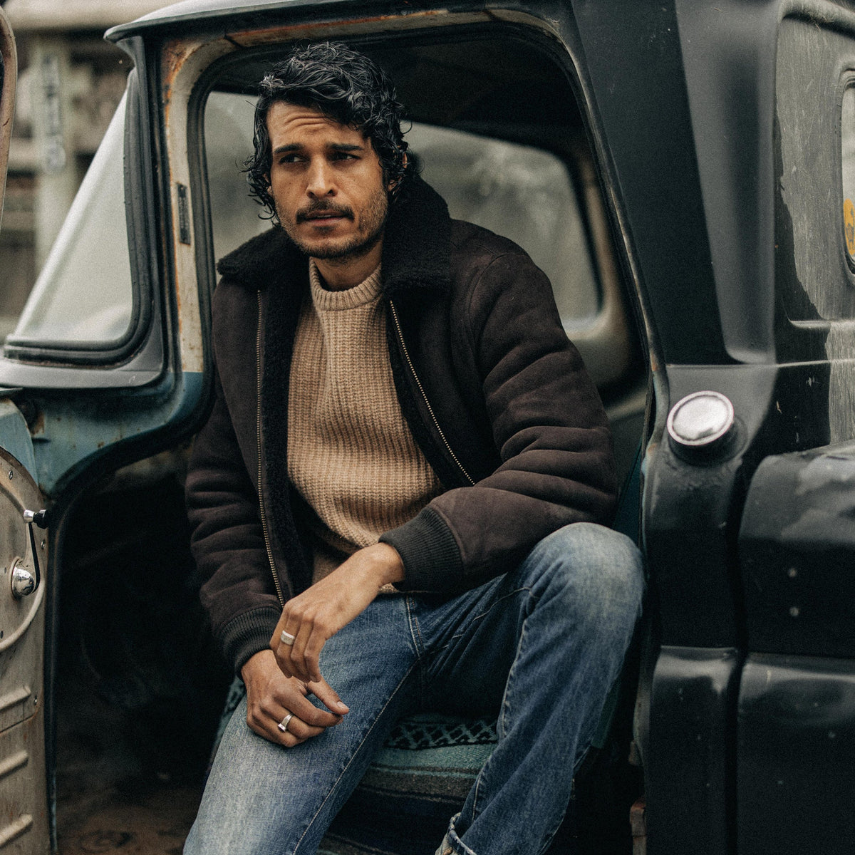 Men's The Wright Jacket in Espresso Shearling