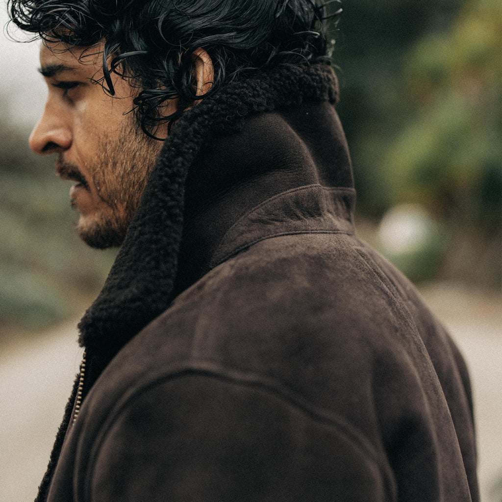 Men's The Wright Jacket in Espresso Shearling