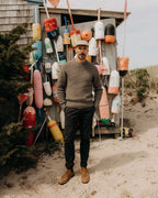 Men's The Fisherman Sweater in Taupe Merino