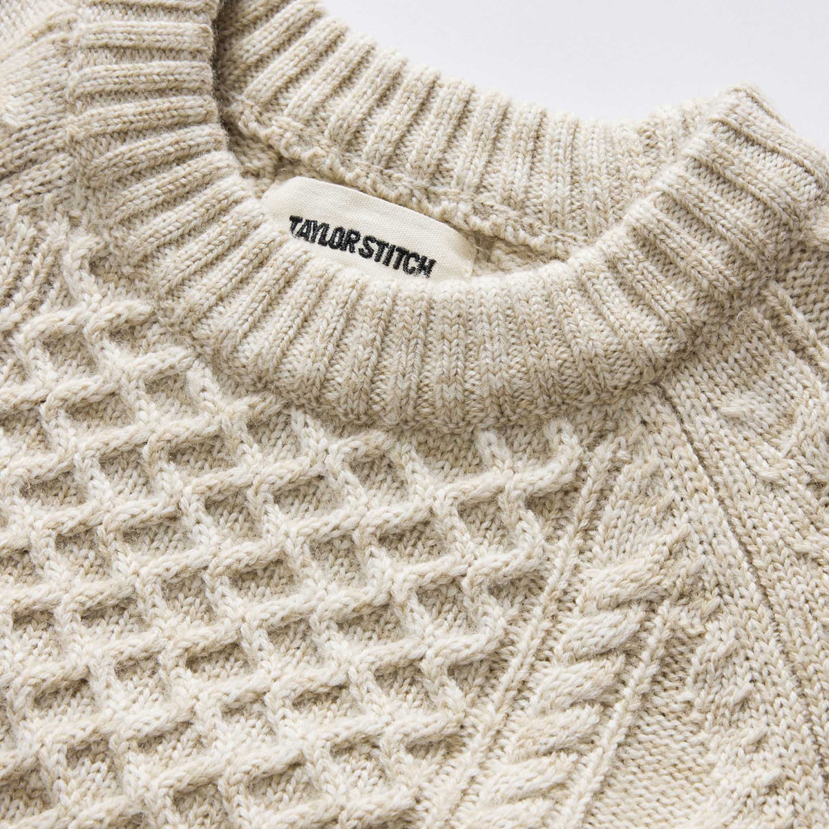 Men's The Orr Sweater in Marled Oat Merino