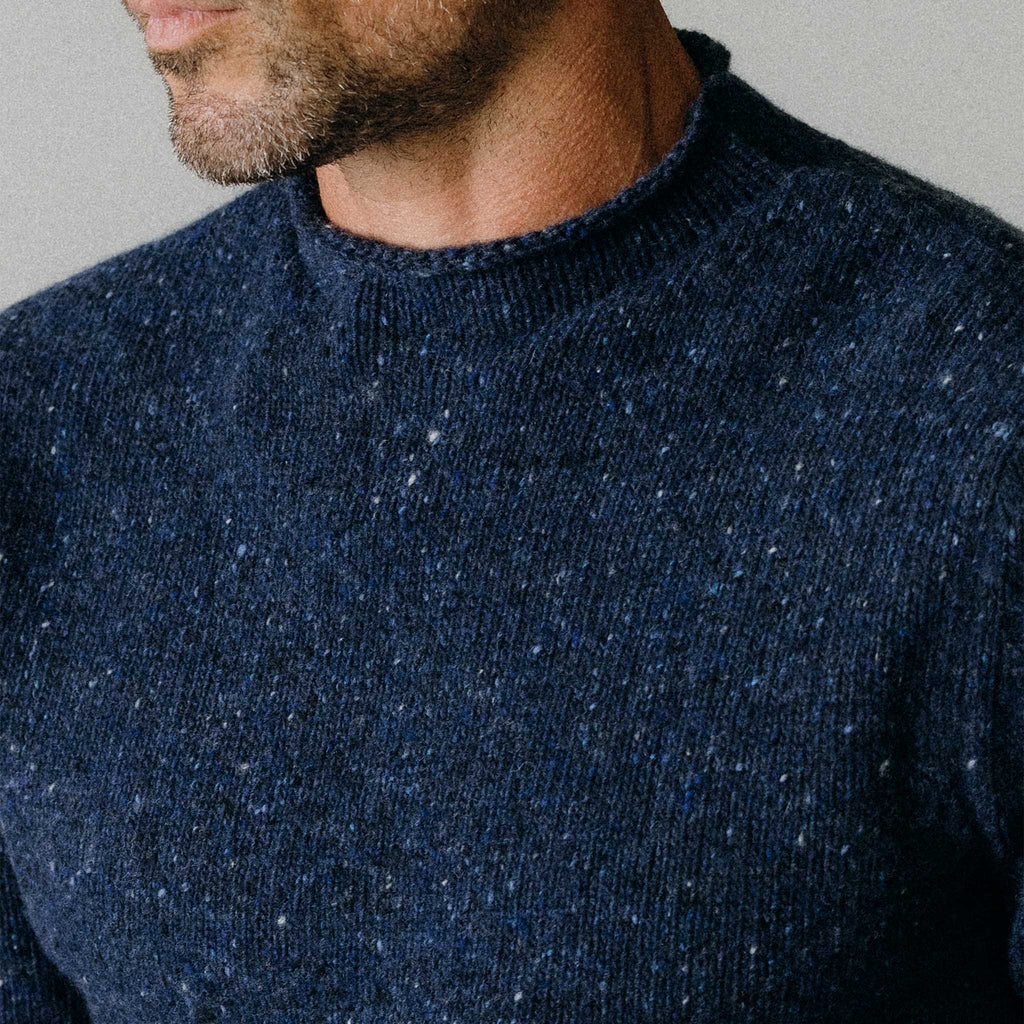 Men's The Seafarer Sweater in Atlantic Blue Donegal