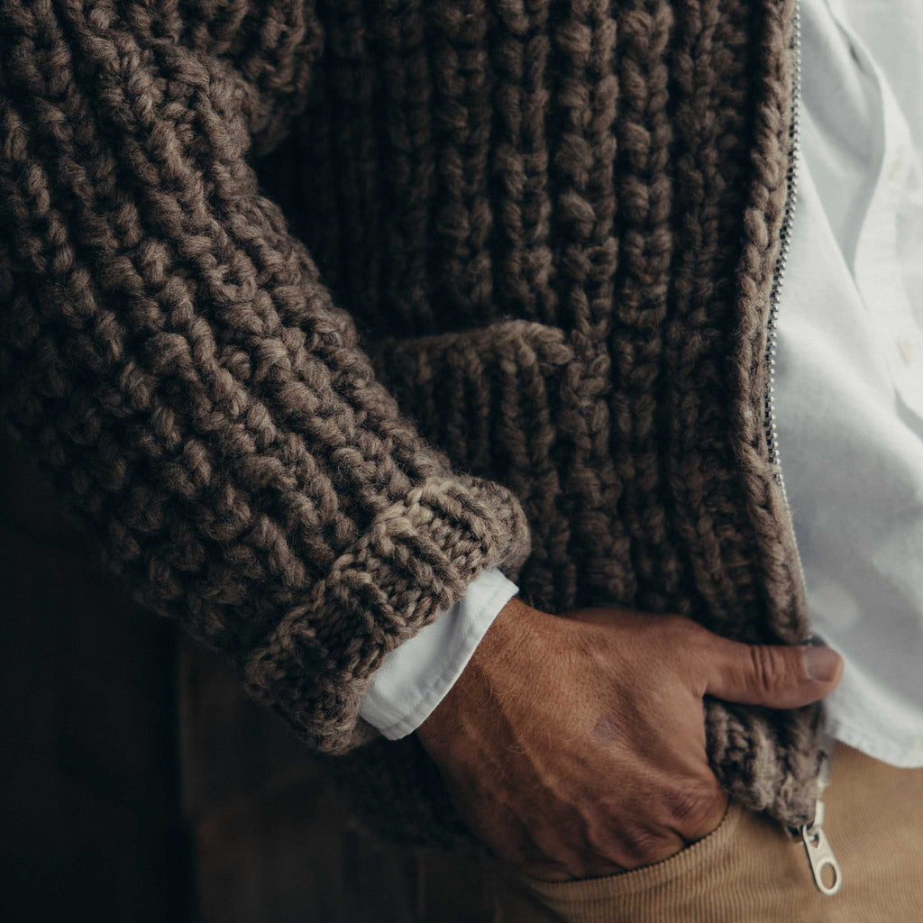 Men's The Seawall Hand-Knit Sweater in Heather Sable