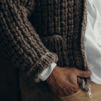 Men's The Seawall Hand-Knit Sweater in Heather Sable