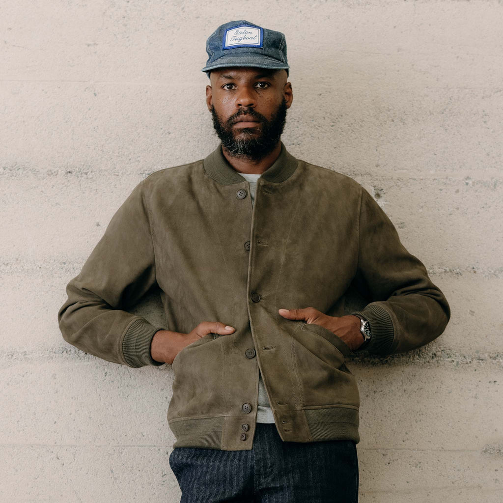 Men's The Bomber Jacket in Army Suede