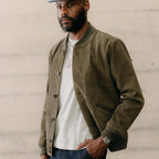 Men's The Bomber Jacket in Army Suede