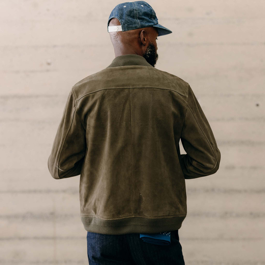 Men's The Bomber Jacket in Army Suede