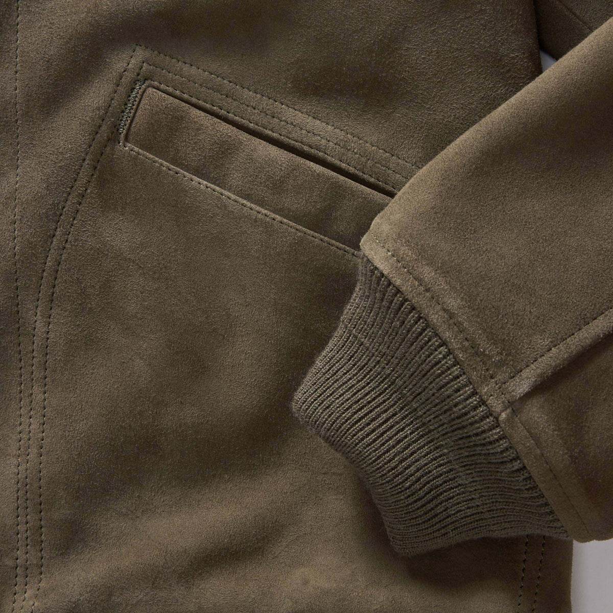 Men's The Bomber Jacket in Army Suede
