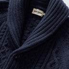 Men's The Cascade Shawl Cardigan in Heather Marine — Sweater