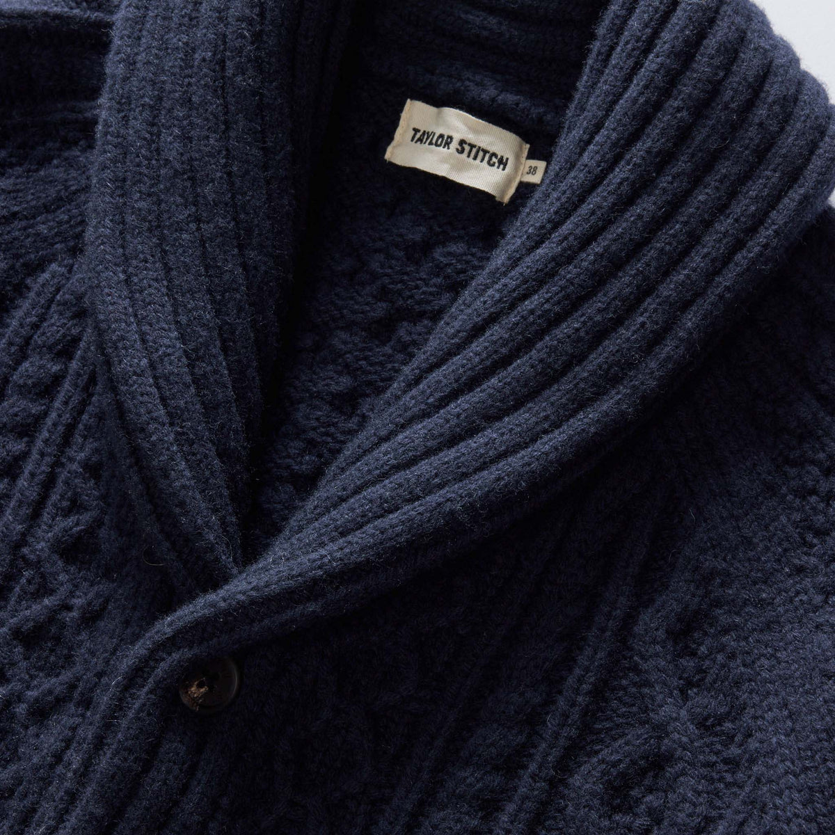 Men's The Cascade Shawl Cardigan in Heather Marine — Sweater