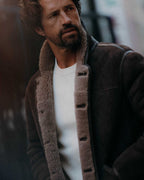 Men's The Coleman Jacket in Dark Chocolate Shearling Suede