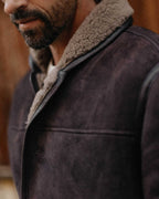 Men's The Coleman Jacket in Dark Chocolate Shearling Suede