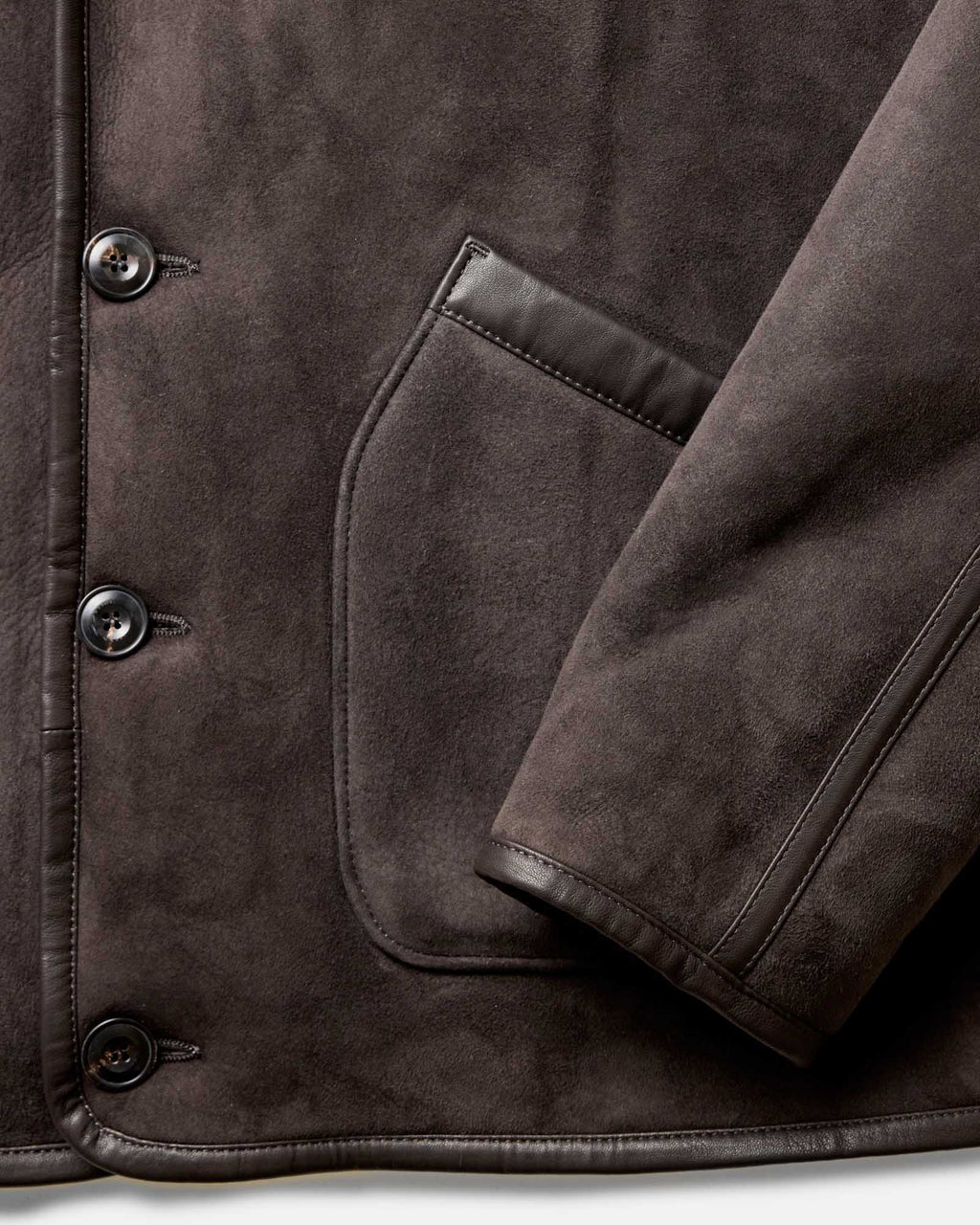 Men's The Coleman Jacket in Dark Chocolate Shearling Suede