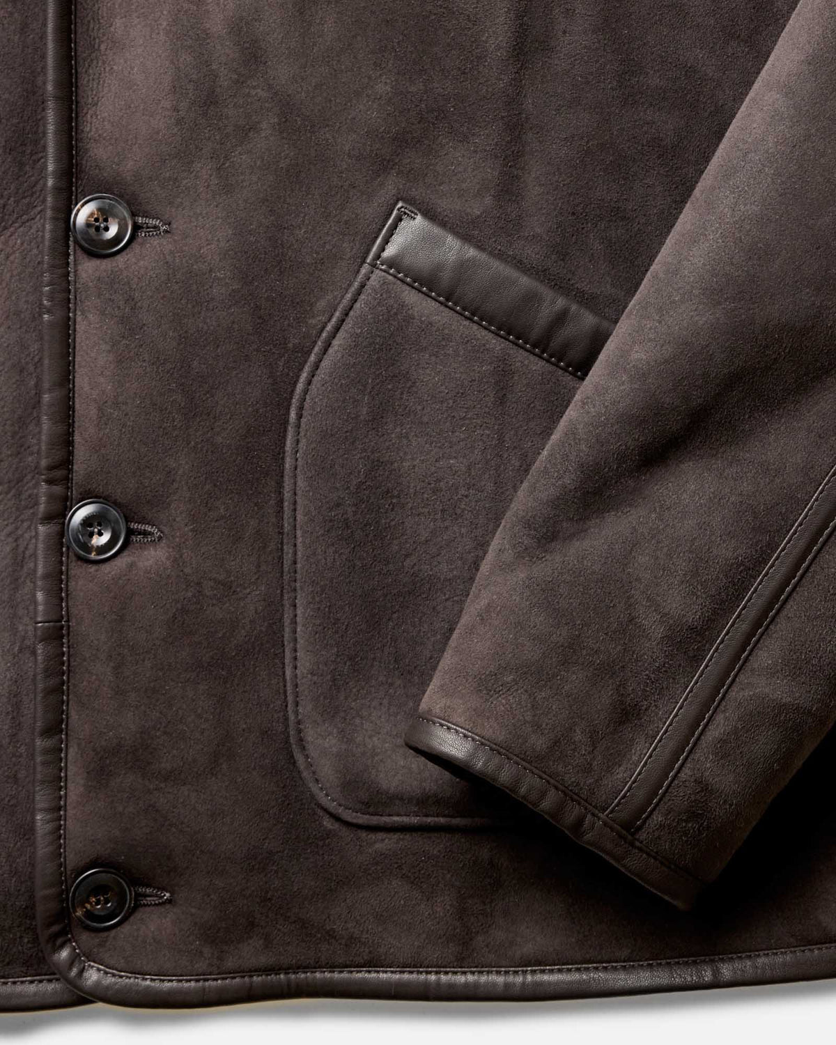 Men's The Coleman Jacket in Dark Chocolate Shearling Suede