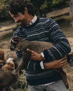Men's The Eastmoor Sweater in Navy Fair Isle Wool