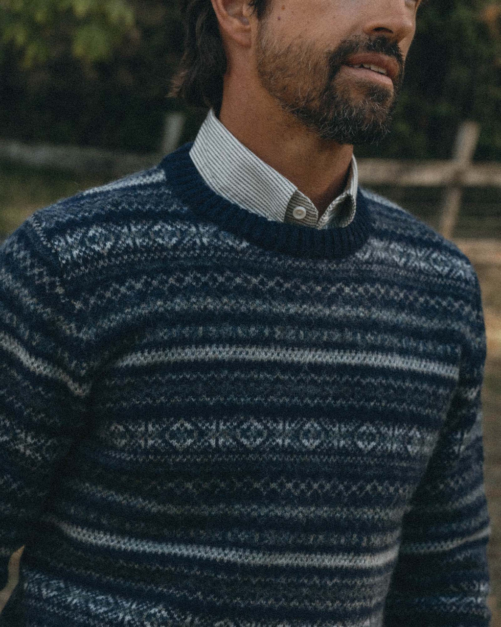 Men's The Eastmoor Sweater in Navy Fair Isle Wool