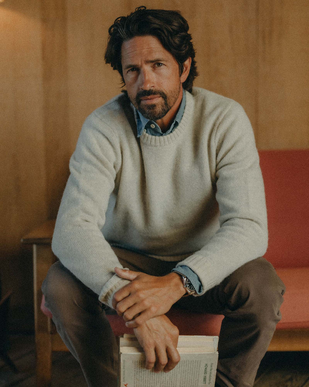 Men's The Eastmoor Sweater in Heather Ivory Wool