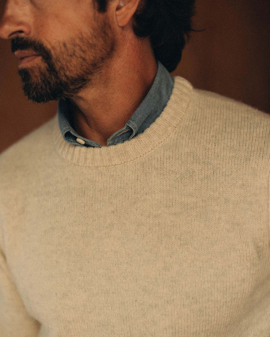 Men's The Eastmoor Sweater in Heather Ivory Wool