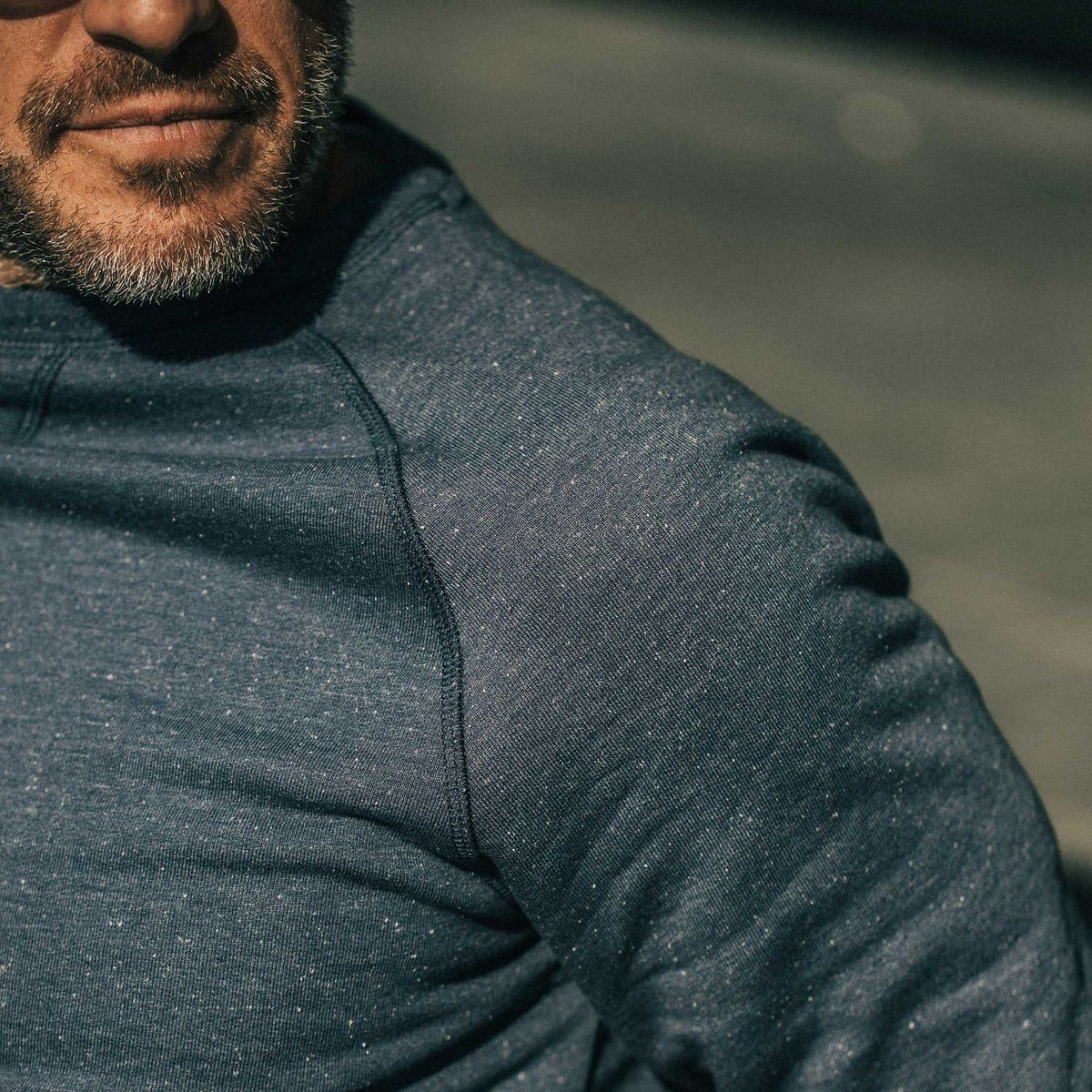 Men's The Crewneck in Navy Donegal Terry — Sweater