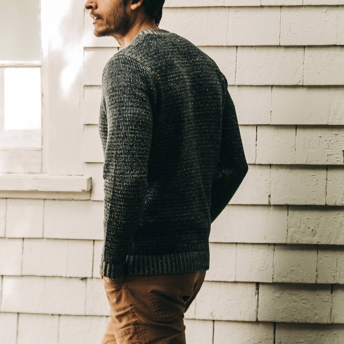 Men's The Headland Sweater in Marled Navy