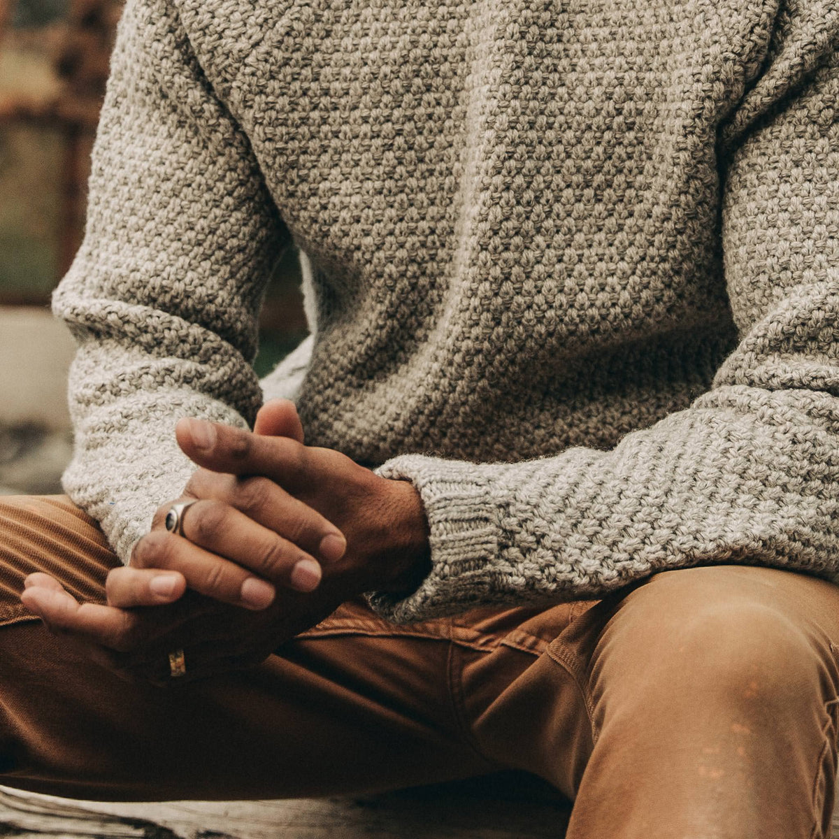 Men's The Fisherman Sweater in Heather Ash