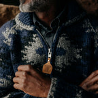 Men's The Seawall Hand-Knit Sweater in Navy Kilim